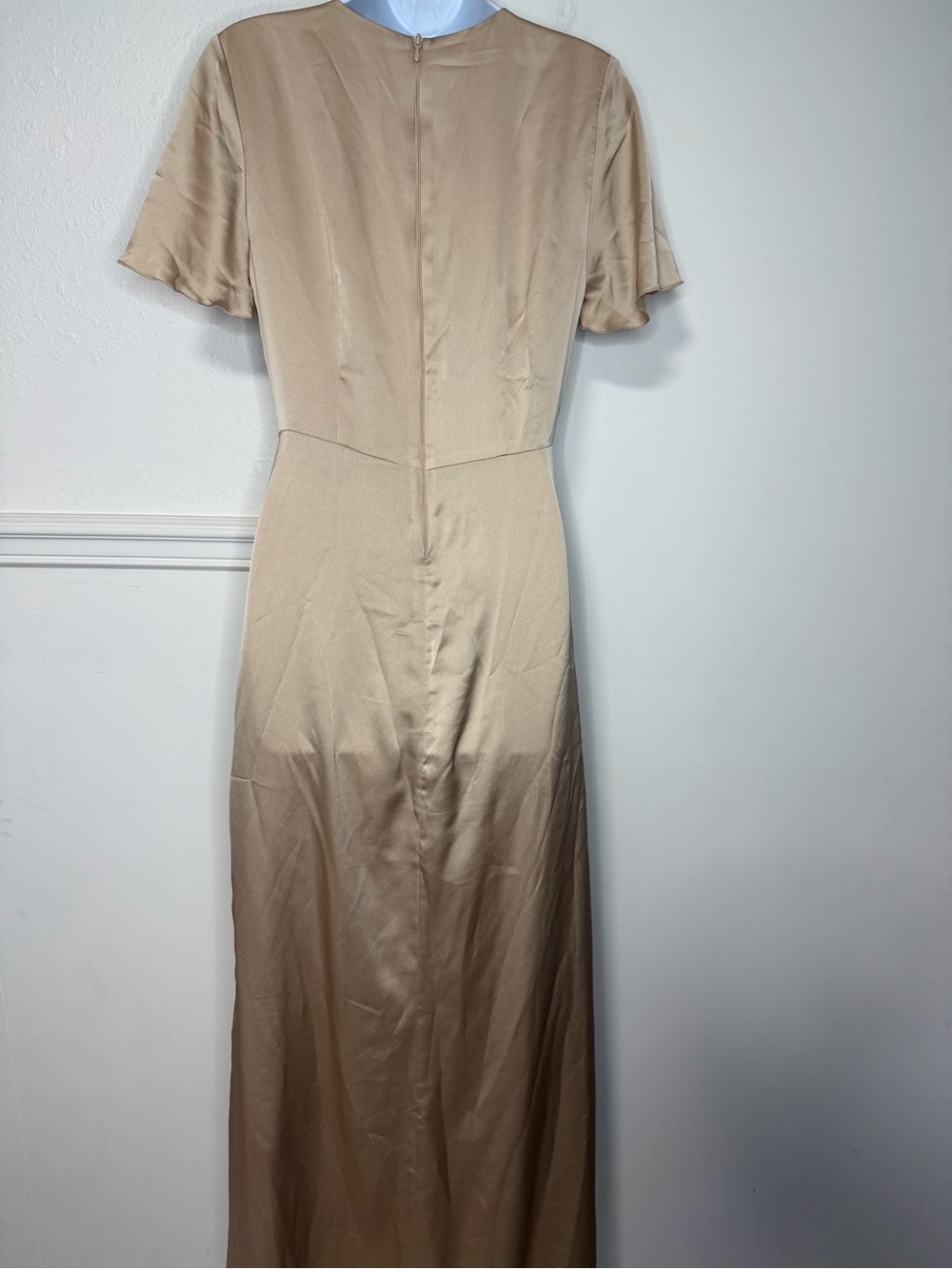 Show Me Your MuMu Gold-Tan Twist-Front Maxi Dress size S - Picture 3 of 5